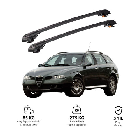 ALFA ROMEO 156 CROSSWAGON (T932) 2000-2007 TRX1 Thunder Carrier Barres transversales pour galerie de toit de voiture, 2 barres