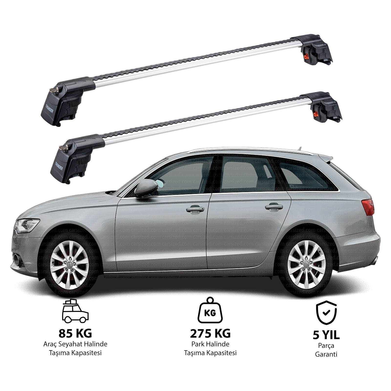 AUDI A6 AVANT 2011-2018 TRX2 Thunder Carrier Barres transversales pour galerie de toit 2 barres