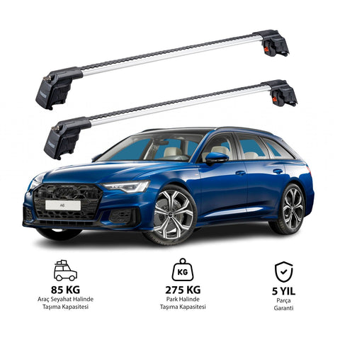 AUDI A6 AVANT 2019 et modèles ultérieurs TRX2 Thunder Carrier Barres transversales pour galerie de toit 2 barres