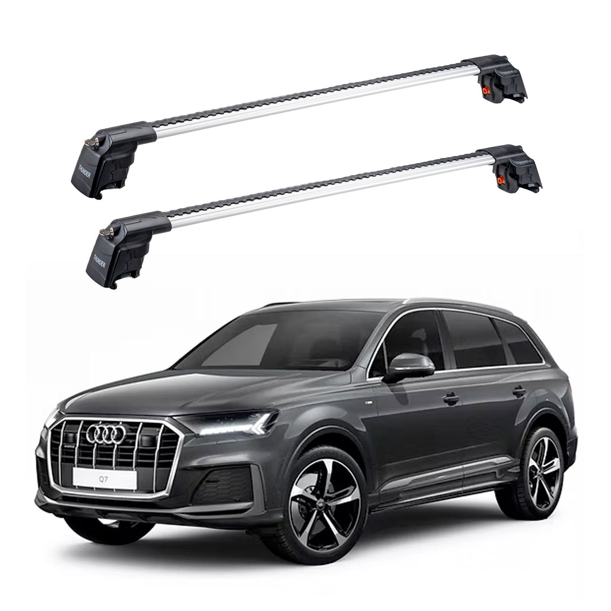 AUDI Q7 2016 et modèles ultérieurs TRX2 Thunder Carrier Barres transversales pour galerie de toit 2 barres