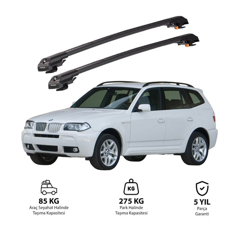 BMW X3 2003-2010 TRX1 Thunder Carrier Barres transversales pour galerie de toit de voiture, 2 barres