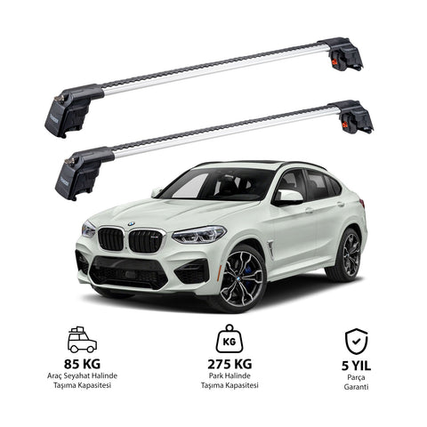 BMW X4 2018 et modèles ultérieurs TRX2 Thunder Carrier Barres transversales pour galerie de toit 2 barres