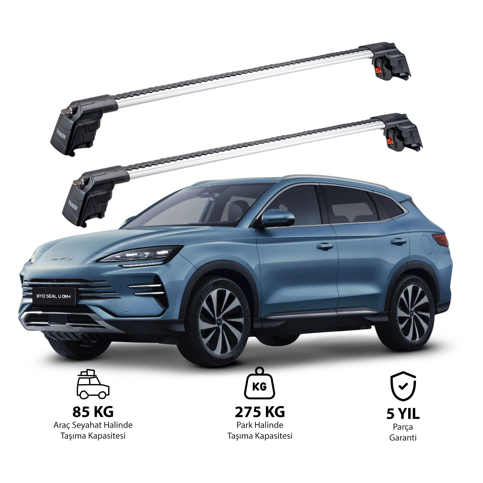 BYD Seal-U 2024  et modèles ultérieurs TRX2 Thunder Carrier Barres transversales pour galerie de toit 2 barres