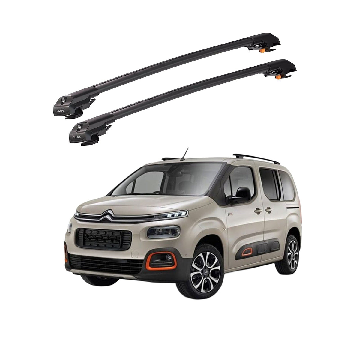 CITROEN BERLINGO 2019-2024 TRX1 Thunder Carrier Barres transversales pour galerie de toit de voiture, 2 barres