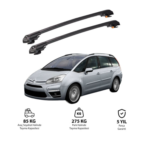 CITROEN C4 GRAND PICASSO 2006-2013 TRX1 Thunder Carrier Barres transversales pour galerie de toit de voiture, 2 barres