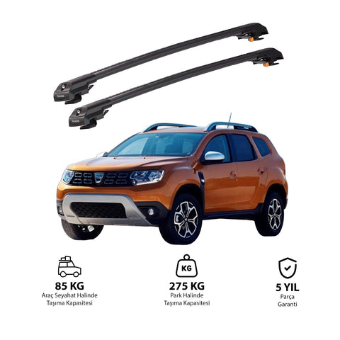 DACIA DUSTER 2018 et modèles ultérieurs TRX1 Thunder Carrier Barres transversales pour galerie de toit de voiture, 2 barres