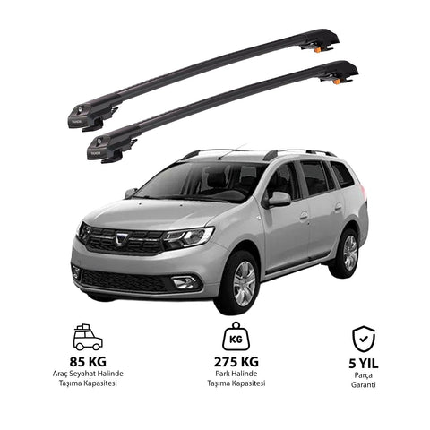 DACIA LOGAN MCV 2007-2012 TRX1 Thunder Carrier Barres transversales pour galerie de toit de voiture, 2 barres
