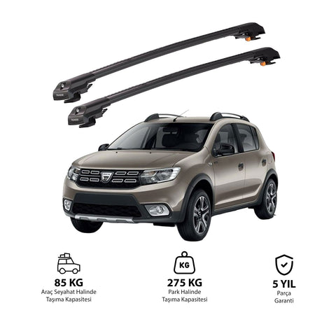 DACIA SANDERO STEPWAY 2013-2020 TRX1 Thunder Carrier Barres transversales pour galerie de toit de voiture, 2 barres