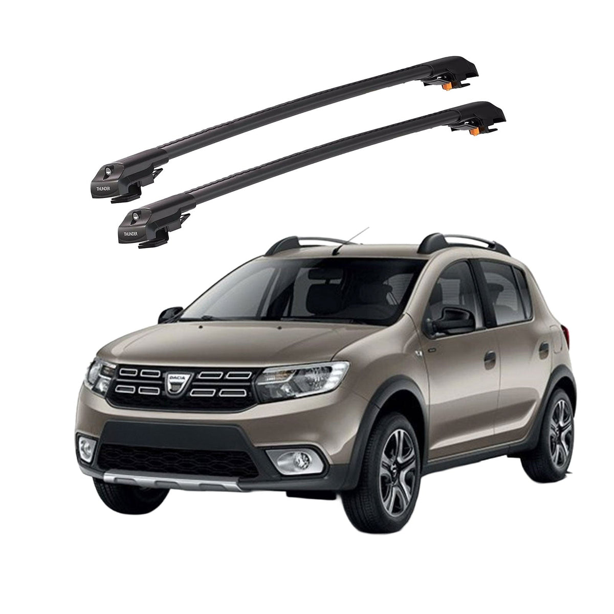 DACIA SANDERO STEPWAY 2013-2020 TRX1 Thunder Carrier Barres transversales pour galerie de toit de voiture, 2 barres