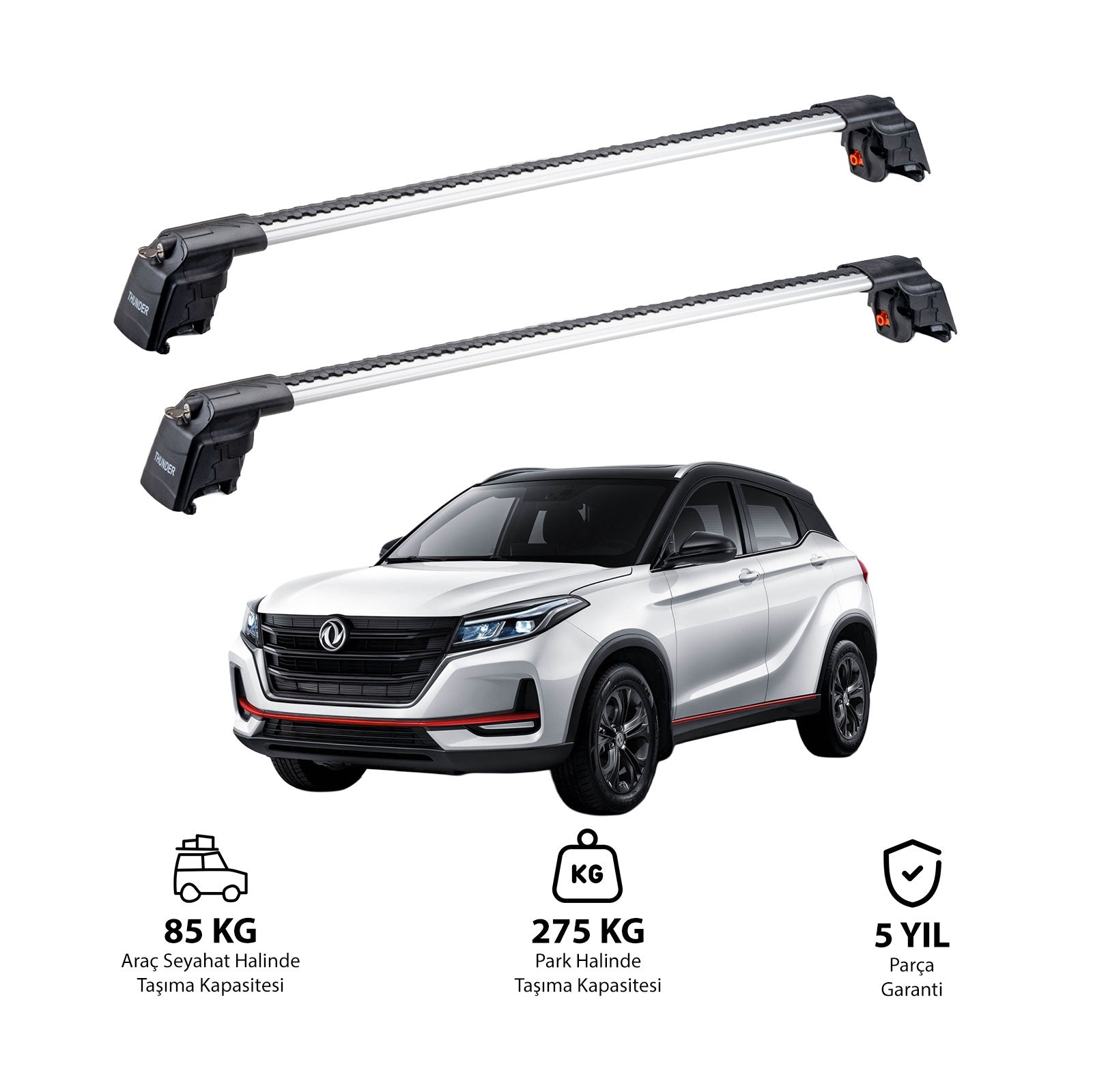 DONGFENG FENGON 500 2020 et modèles ultérieurs TRX2 Thunder Carrier Barres transversales pour galerie de toit 2 barres