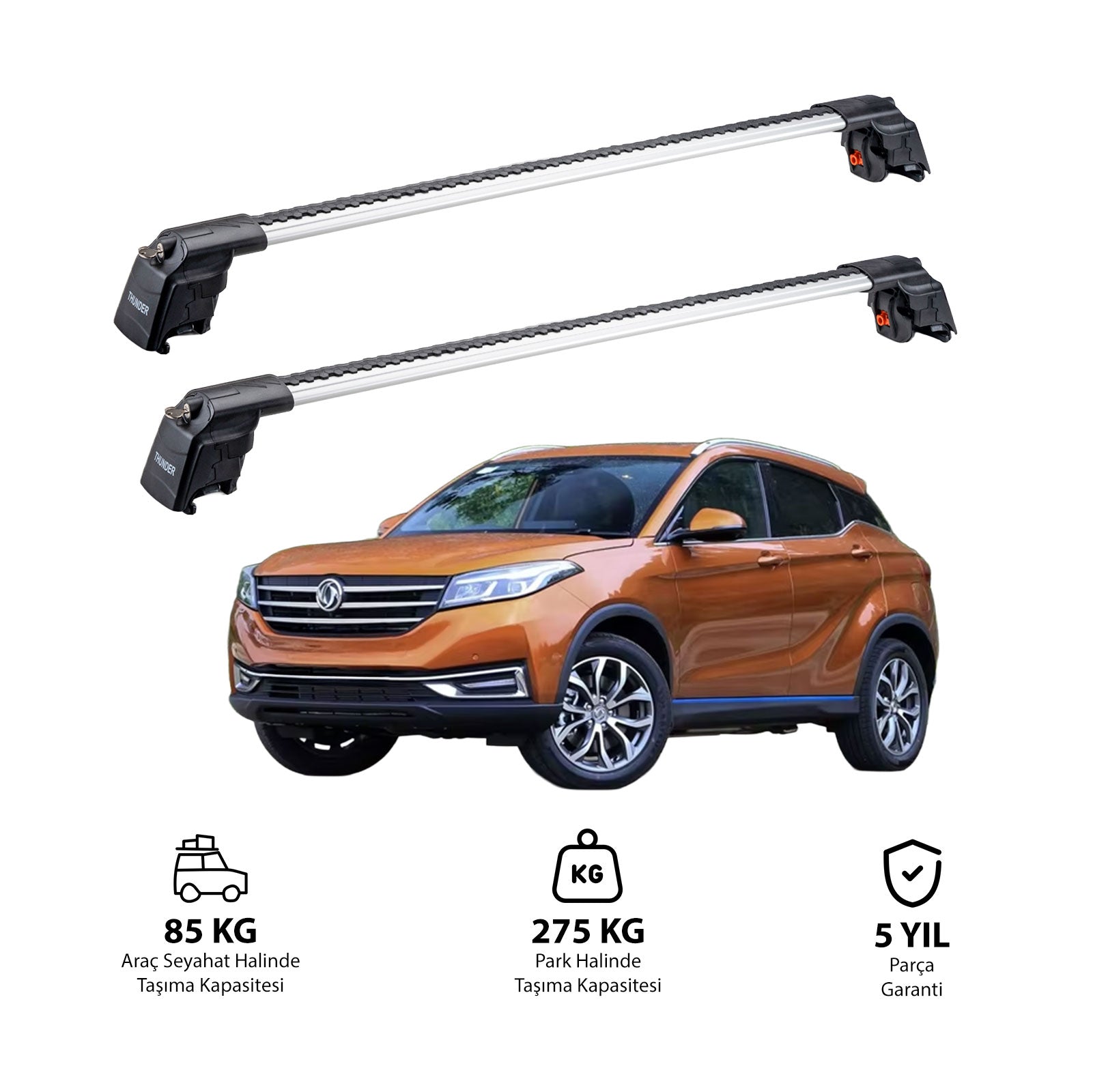 DONGFENG GLORY E3 2020 et modèles ultérieurs TRX2 Thunder Carrier Barres transversales pour galerie de toit 2 barres