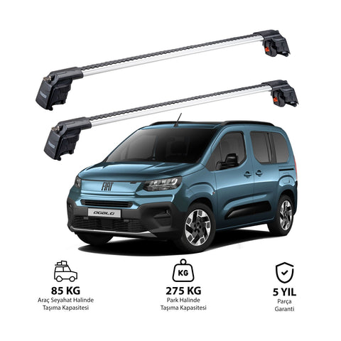 FIAT DOBLO 2024  et modèles ultérieurs TRX2 Thunder Carrier Barres transversales pour galerie de toit 2 barres