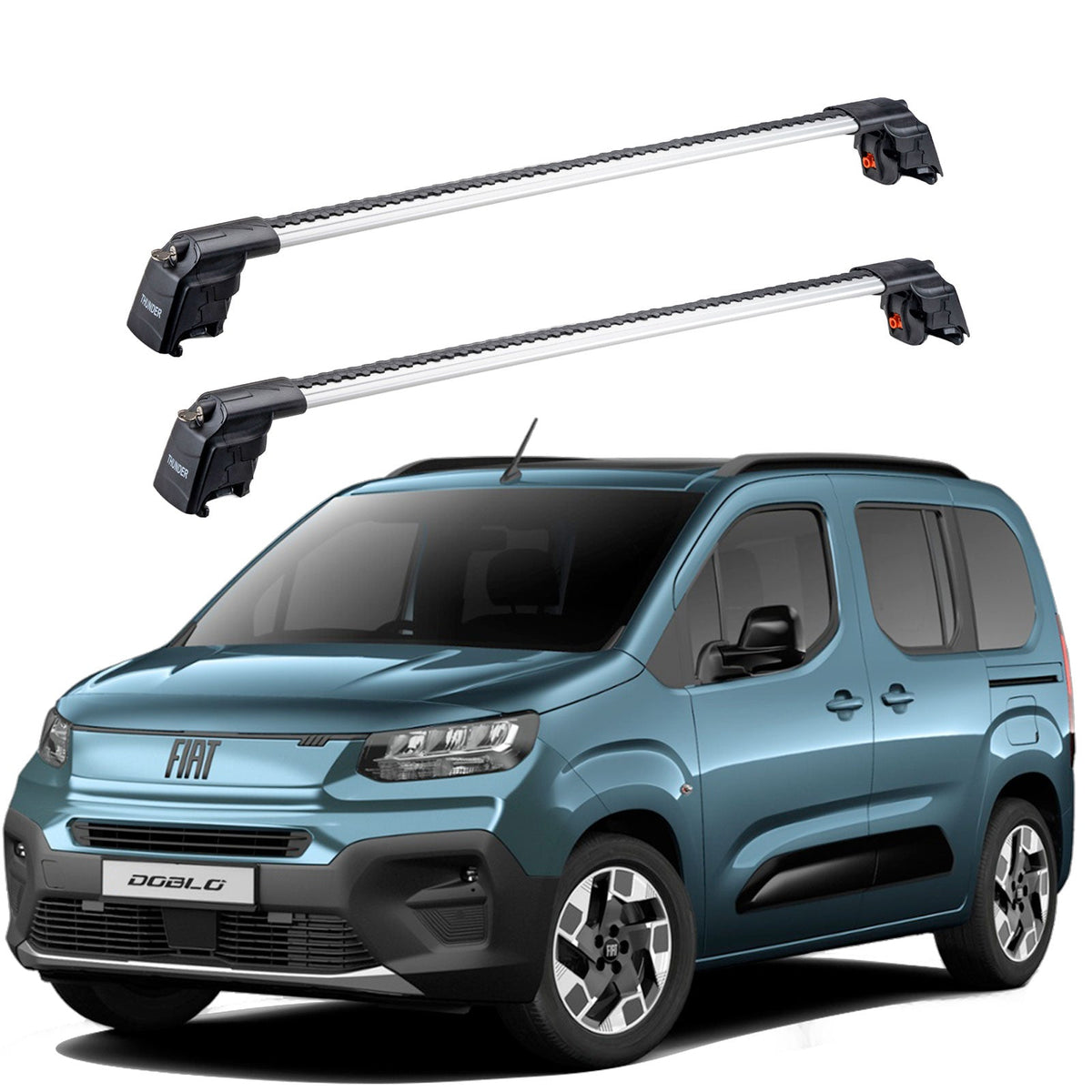 FIAT DOBLO 2024  et modèles ultérieurs TRX2 Thunder Carrier Barres transversales pour galerie de toit 2 barres