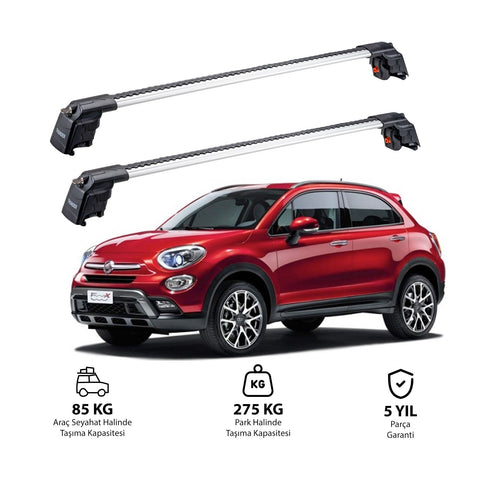 FIAT 500X 2014 et modèles ultérieurs TRX2 Thunder Carrier Barres transversales pour galerie de toit 2 barres
