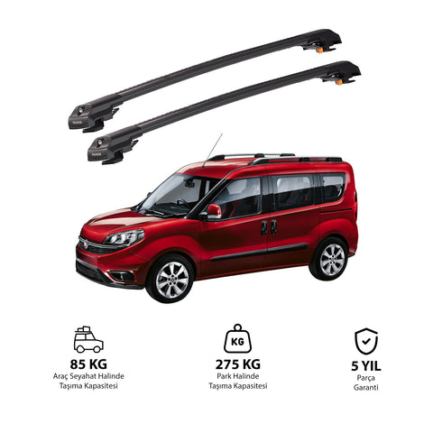 FIAT DOBLO 2010-2022 TRX1 Thunder Carrier Barres transversales pour galerie de toit de voiture, 2 barres