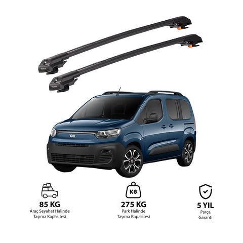 FIAT DOBLO 2023 et modèles ultérieurs TRX1 Thunder Carrier Barres transversales pour galerie de toit de voiture, 2 barres