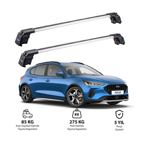 FORD FOCUS ESTATE 2019 ve 2023 TRX2 Thunder Carrier Barres transversales pour galerie de toit 2 barres