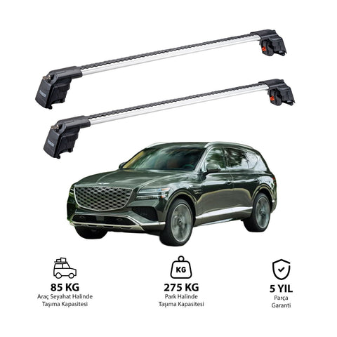 GENESIS GV80 2020 et modèles ultérieurs TRX2 Thunder Carrier Barres transversales pour galerie de toit 2 barres