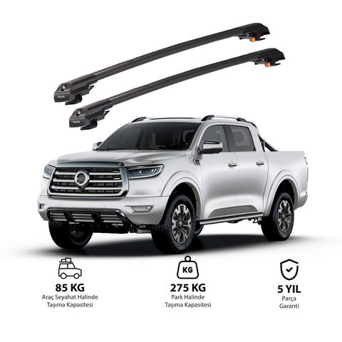 GREAT WALL CANNON 2019 et modèles ultérieurs TRX1 Thunder Carrier Barres transversales pour galerie de toit de voiture, 2 barres