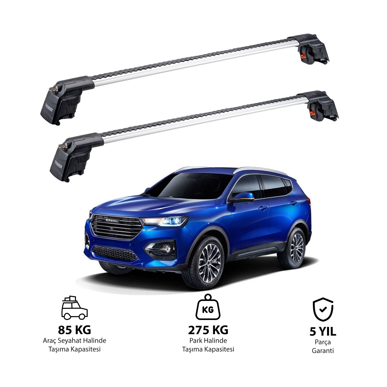 GREAT WALL HAVAL H6 2017 et modèles ultérieurs TRX2 Thunder Carrier Barres transversales pour galerie de toit 2 barres