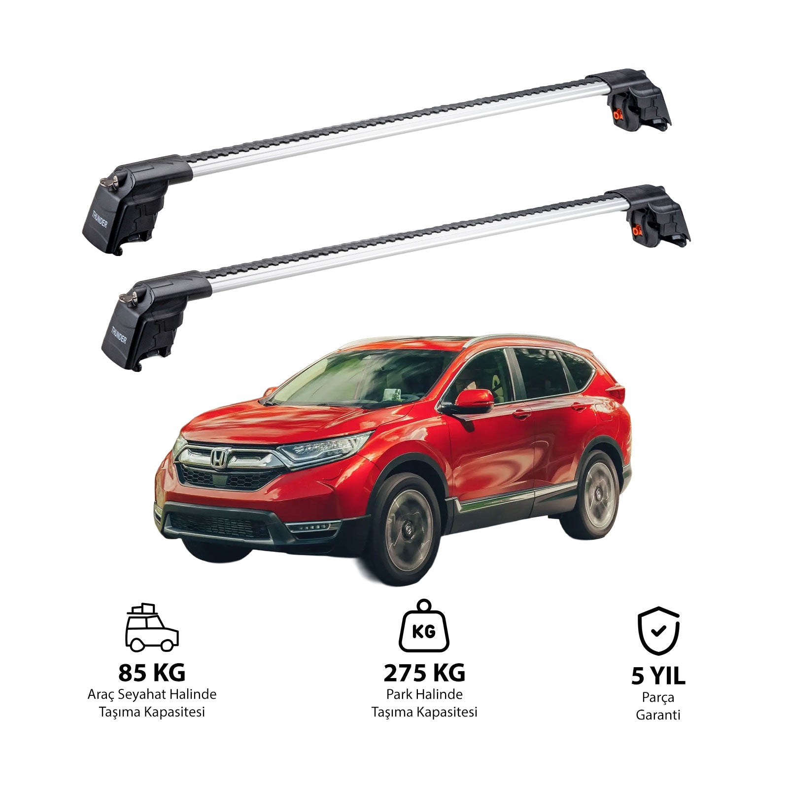 HONDA CR-V 2012-2018 TRX2 Thunder Carrier Barres transversales pour galerie de toit 2 barres