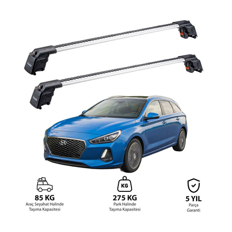 HYUNDAI i30 TOURER 2012-2016 TRX2 Thunder Carrier Barres transversales pour galerie de toit 2 barres