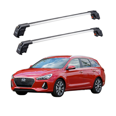 HYUNDAI i30 TOURER 2017 et modèles ultérieurs TRX2 Thunder Carrier Barres transversales pour galerie de toit 2 barres