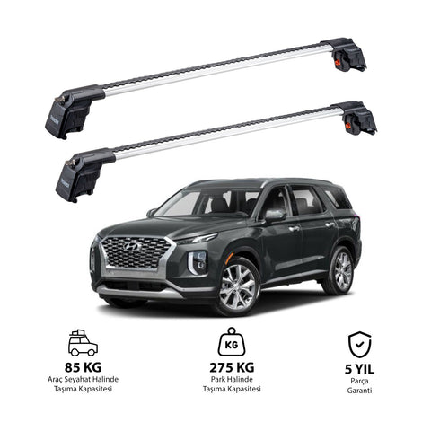 HYUNDAI PALISADE 2020 ve 2023 TRX2 Thunder Carrier Barres transversales pour galerie de toit 2 barres