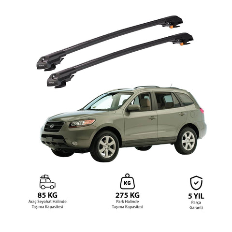 HYUNDAI SANTA FE 2007-2012 TRX1 Thunder Carrier Barres transversales pour galerie de toit de voiture, 2 barres