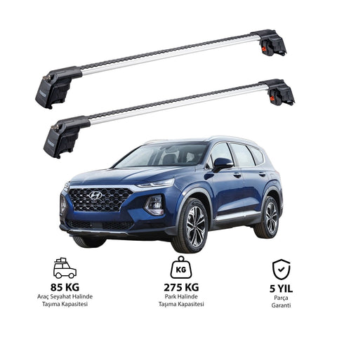 HYUNDAI SANTA FE 2019 et modèles ultérieurs TRX2 Thunder Carrier Barres transversales pour galerie de toit 2 barres