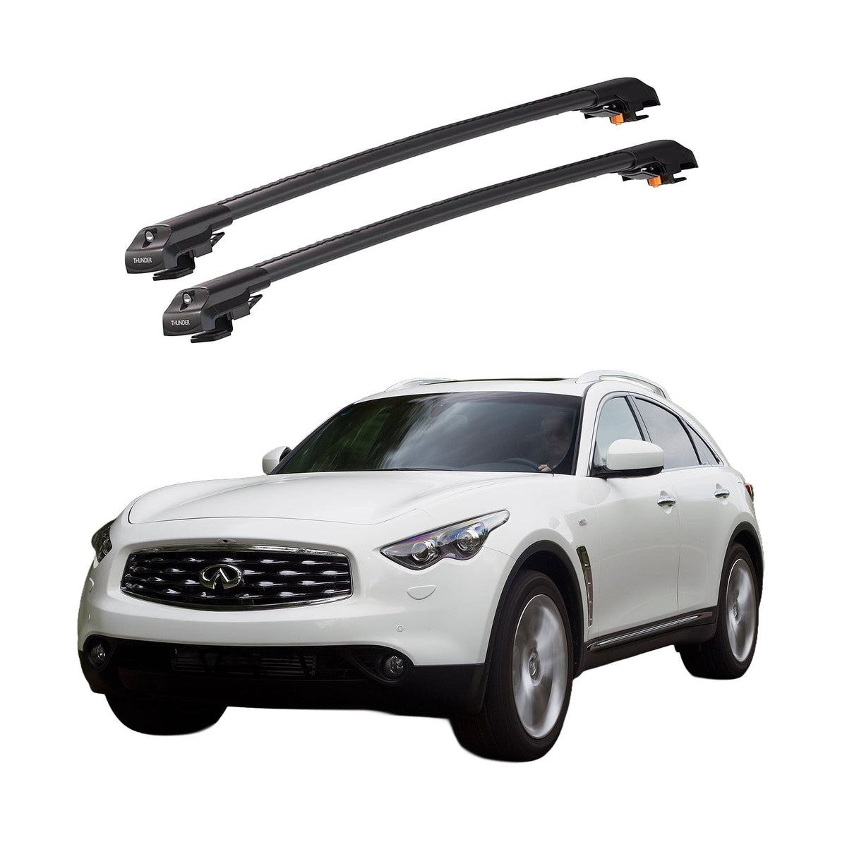 INFINITI EX 2008-2013 TRX1 Thunder Carrier Barres transversales pour galerie de toit de voiture, 2 barres