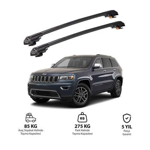 JEEP GRAND CHEROKEE 2005-2020 TRX1 Thunder Carrier Barres transversales pour galerie de toit de voiture, 2 barres