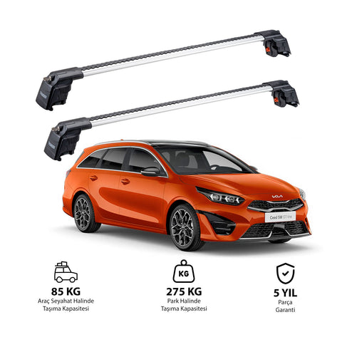 KIA CEED SPORTSWAGON 2019 et modèles ultérieurs TRX2 Thunder Carrier Barres transversales pour galerie de toit 2 barres