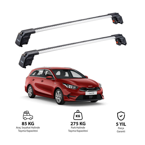 KIA CEED SPORTSWAGON 2013-2018 TRX2 Thunder Carrier Barres transversales pour galerie de toit 2 barres