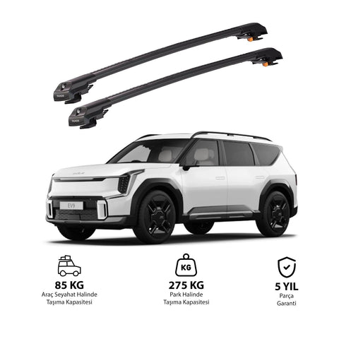 KIA EV9 GT LİNE 2024 et modèles ultérieurs TRX1 Thunder Carrier Barres transversales pour galerie de toit de voiture, 2 barres