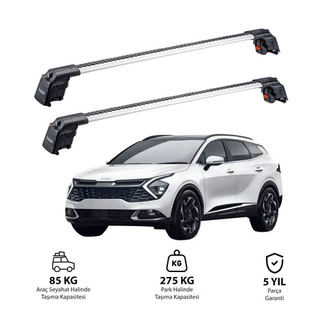 KIA SPORTAGE X-LINE 2022 et modèles ultérieurs TRX2 Thunder Carrier Barres transversales pour galerie de toit 2 barres