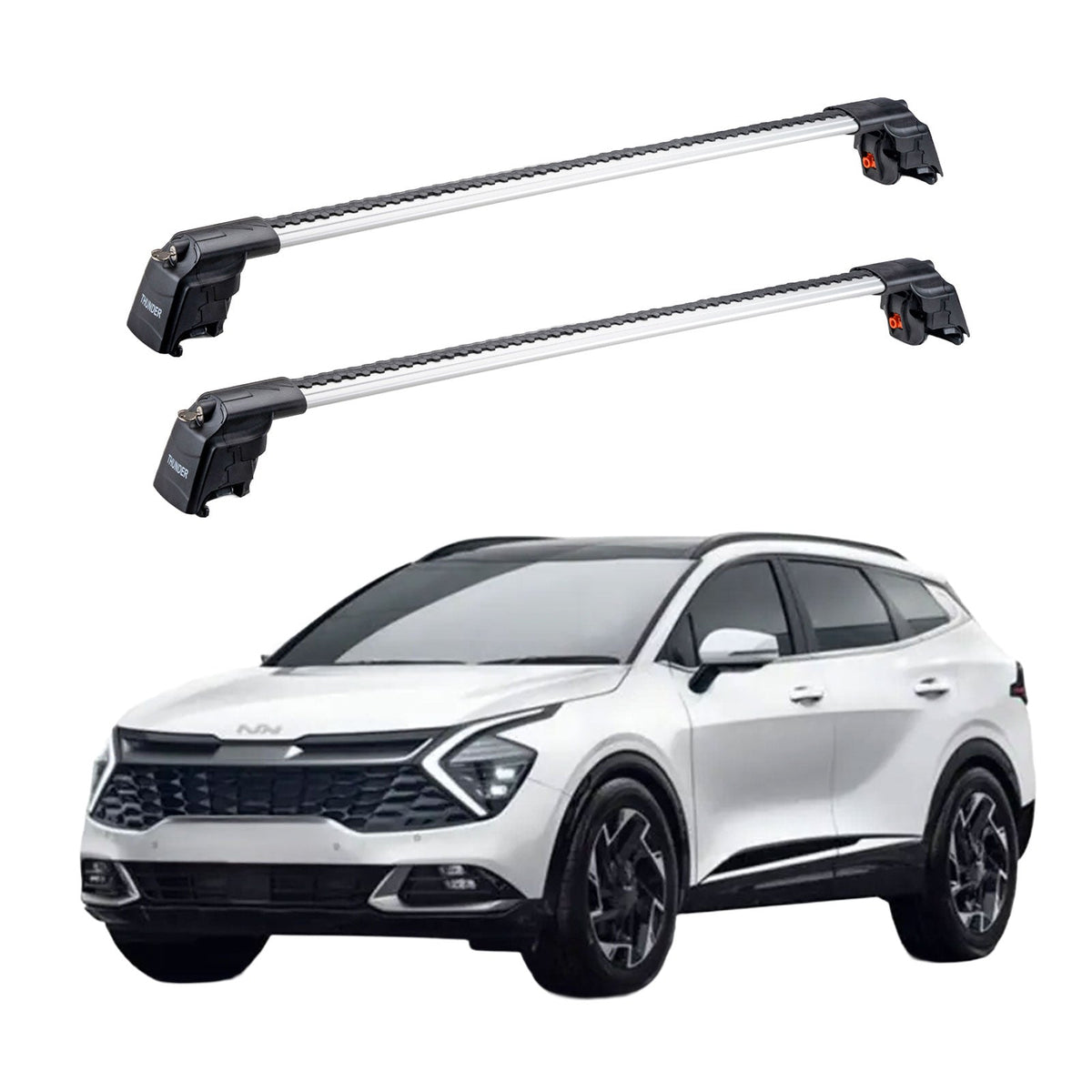 KIA SPORTAGE X-LINE 2022 et modèles ultérieurs TRX2 Thunder Carrier Barres transversales pour galerie de toit 2 barres