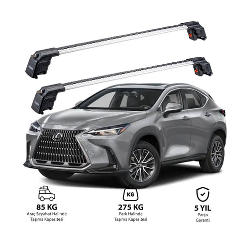 LEXUS NX 2015-2021 TRX2 Thunder Carrier Barres transversales pour galerie de toit 2 barres