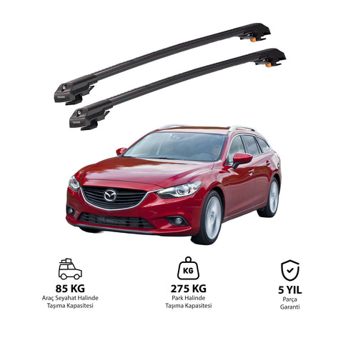 MAZDA 6 2013 et modèles ultérieurs TRX1 Thunder Carrier Barres transversales pour galerie de toit de voiture, 2 barres