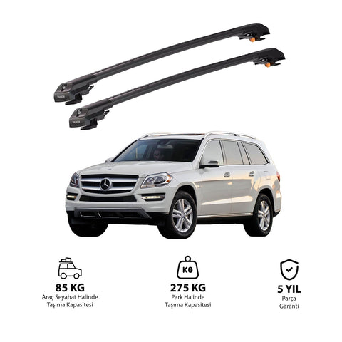 MERCEDES-BENZ GL-CLASS 2013-2019 TRX1 Thunder Carrier Barres transversales pour galerie de toit de voiture, 2 barres