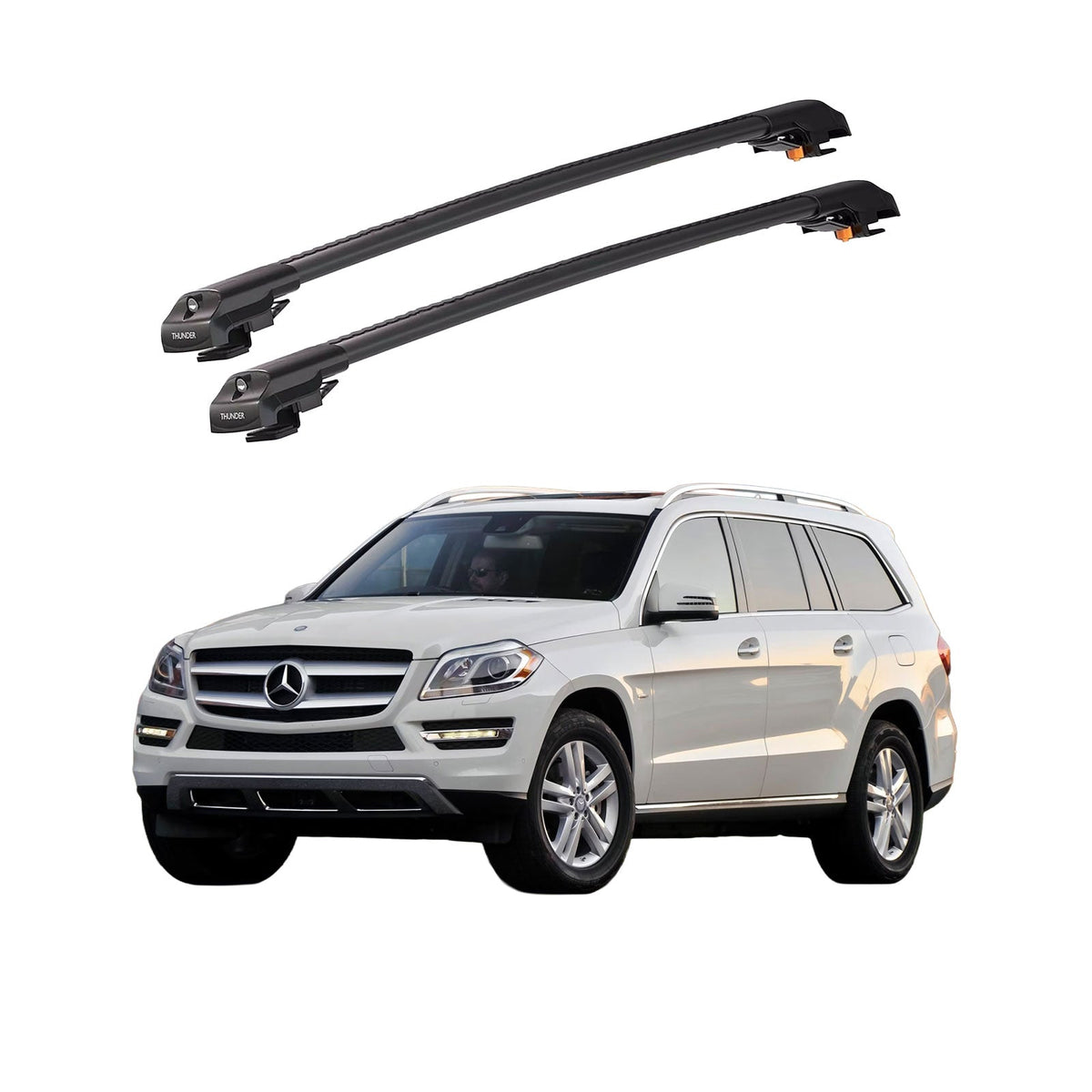 MERCEDES-BENZ GL-CLASS 2013-2019 TRX1 Thunder Carrier Barres transversales pour galerie de toit de voiture, 2 barres