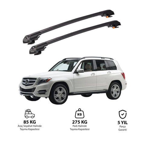 MERCEDES-BENZ GLK-CLASS 2009-2015 TRX1 Thunder Carrier Barres transversales pour galerie de toit de voiture, 2 barres