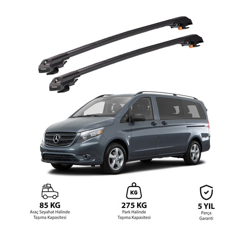 MERCEDES-BENZ METRIS 2015 et modèles ultérieurs TRX1 Thunder Carrier Barres transversales pour galerie de toit de voiture, 2 barres