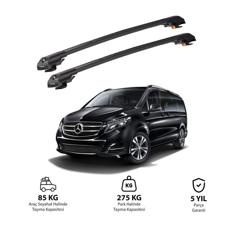 MERCEDES-BENZ VIANO 2015 et modèles ultérieurs TRX1 Thunder Carrier Barres transversales pour galerie de toit de voiture, 2 barres