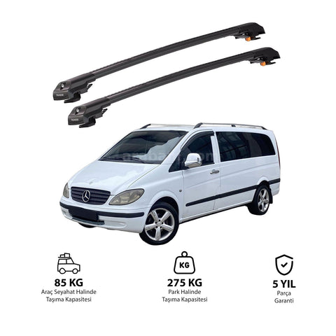 MERCEDES-BENZ VITO 2003-2014 TRX1 Thunder Carrier Barres transversales pour galerie de toit de voiture, 2 barres