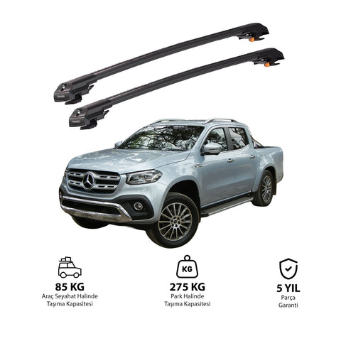 MERCEDES-BENZ X-CLASS 2018 et modèles ultérieurs TRX1 Thunder Carrier Barres transversales pour galerie de toit de voiture, 2 barres