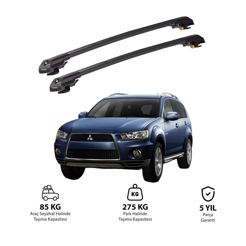 MITSUBISHI OUTLANDER 2007-2012 TRX1 Thunder Carrier Barres transversales pour galerie de toit de voiture, 2 barres