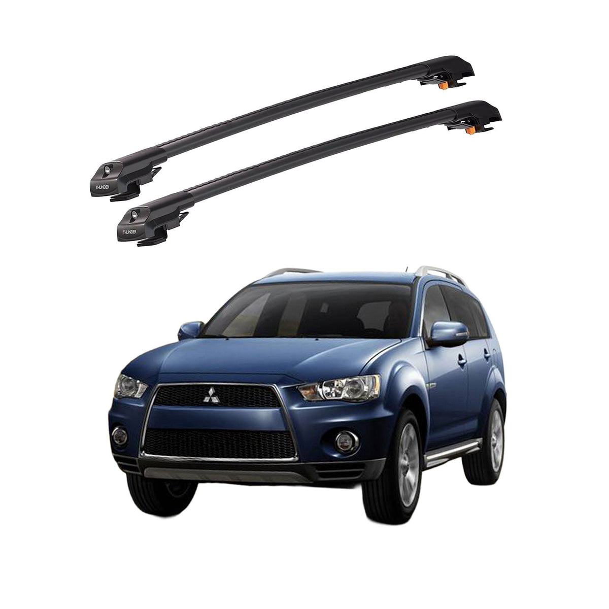 MITSUBISHI OUTLANDER 2007-2012 TRX1 Thunder Carrier Barres transversales pour galerie de toit de voiture, 2 barres