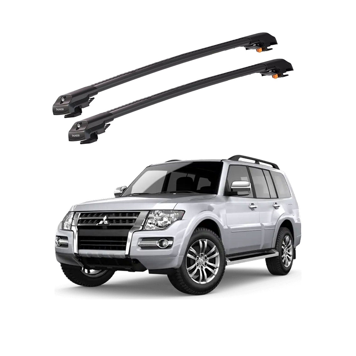MITSUBISHI PAJERO 2007 et modèles ultérieurs TRX1 Thunder Carrier Barres transversales pour galerie de toit de voiture, 2 barres