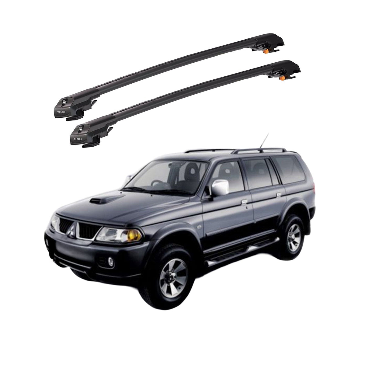 MITSUBISHI PAJERO SPORT 1996-2008 TRX1 Thunder Carrier Barres transversales pour galerie de toit de voiture, 2 barres